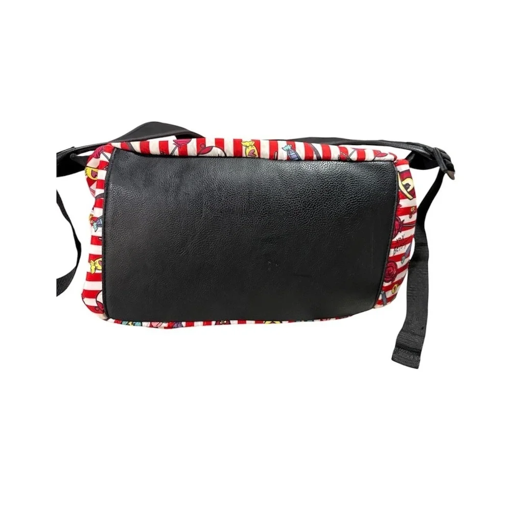 Betsey Johnson Backpack‎ Red White Candy Stripe Whimsical EUC